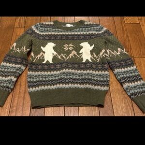 Crew cuts Kids' bear Fair Isle sweater in lambswool blend large